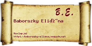 Baborszky Eliána névjegykártya